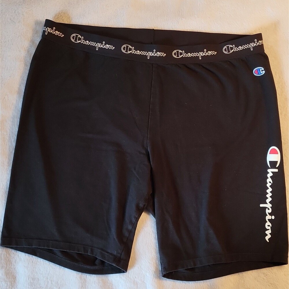 Champion Women Authentic Athleticwear Bike Shorts Life High Waist Black Size 3XL